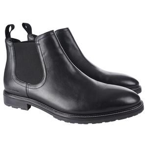 COLE HAAN Men Berkshire Lug Chelsea Boots 10.5M Black Leather Pull On C37581